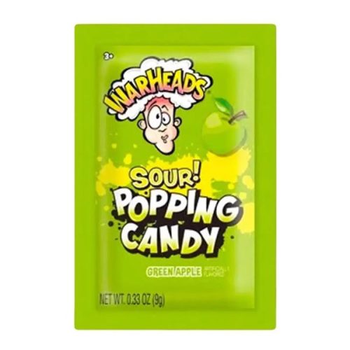 Warheads Popping Candy Pouch Sour Green Apple 9g